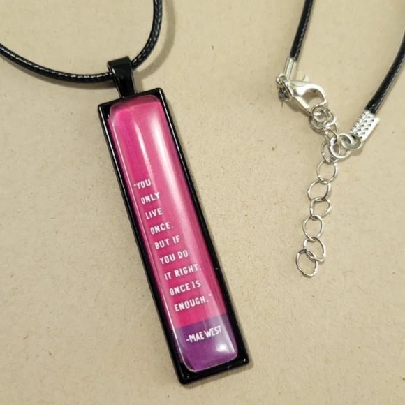 YOU ONLY LIVE ONCE Vertical Pendant Necklace - Picture 4 of 9